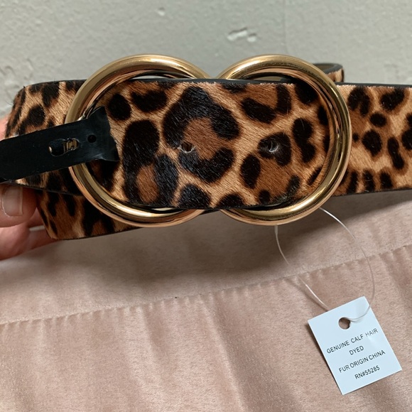 NWT Express leopard genuine calf-hair belt - Picture 2 of 9